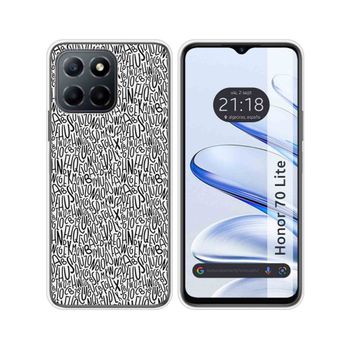 Funda Silicona Para Huawei Honor 70 Lite 5g Diseño Letras Dibujos