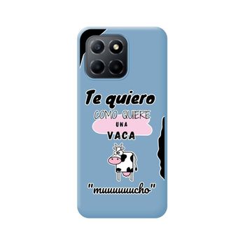 Funda Silicona Líquida Azul Para Huawei Honor 70 Lite 5g Diseño Vaca Dibujos