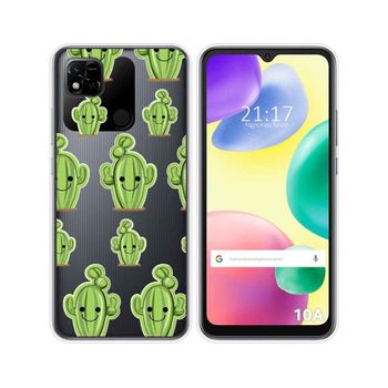 Funda Silicona Transparente Para Xiaomi Redmi 10a Diseño Cactus Dibujos