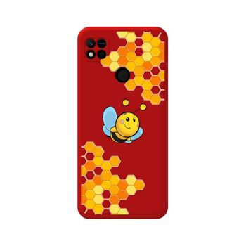 Funda Silicona Líquida Roja Para Xiaomi Redmi 10a Diseño Abeja Dibujos