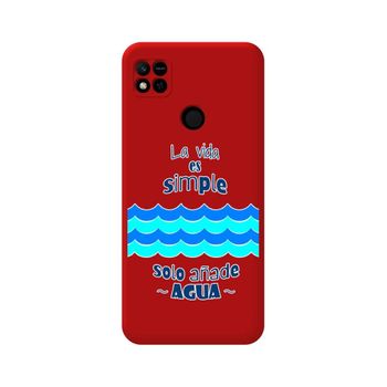 Funda Silicona Líquida Roja Para Xiaomi Redmi 10a Diseño Agua Dibujos