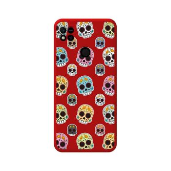 Funda Silicona Líquida Roja Para Xiaomi Redmi 10a Diseño Catrina Dibujos