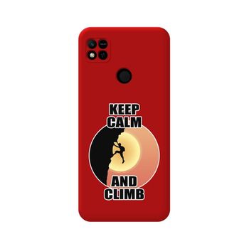 Funda Silicona Líquida Roja Para Xiaomi Redmi 10a Diseño Hombre Escalada Dibujos