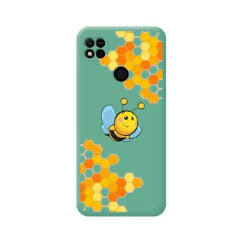 Funda Silicona Líquida Verde Para Xiaomi Redmi 10a Diseño Abeja Dibujos