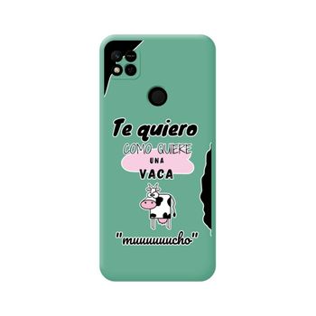 Funda Silicona Líquida Verde Para Xiaomi Redmi 10a Diseño Vaca Dibujos