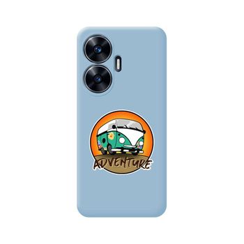 Funda Silicona Líquida Azul Para Realme C55 Diseño Adventure Dibujos