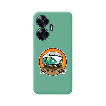 Funda Silicona Líquida Verde Para Realme C55 Diseño Adventure Dibujos