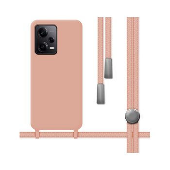 Funda Silicona Líquida Con Cordón Para Xiaomi Poco X5 Pro 5g Color Rosa