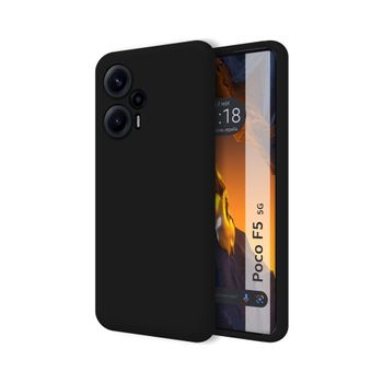 Funda Silicona Líquida Ultra Suave Para Xiaomi Poco F5 5g Color Negra