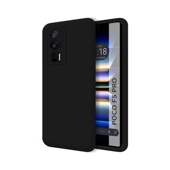 Funda Silicona Líquida Ultra Suave Para Xiaomi Poco F5 Pro 5g Color Negra