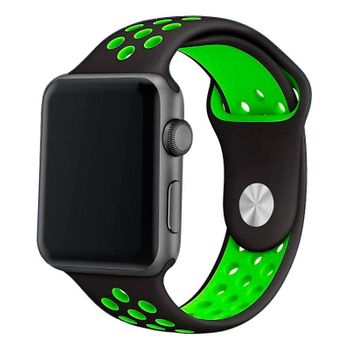 Correa Cool Para Apple Watch Series 1 / 2 / 3 / 4 / 5 / 6 / 7 / Se (38 / 40 / 41 Mm) Sport Negro