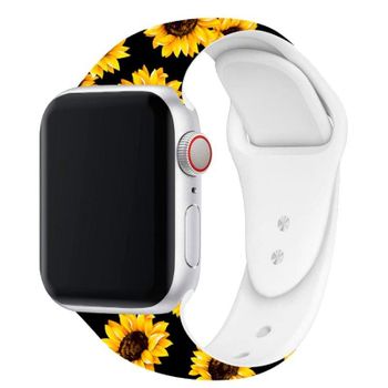 Correa Cool Para Apple Watch Series 1 / 2 / 3 / 4 / 5 / 6 / 7 / Se (38 / 40 / 41 Mm) Estampado Girasoles