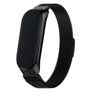 Correa Cool Para Xiaomi Mi Band 5 / 6 / 7 / Amazfit Band 5 Metal Negro