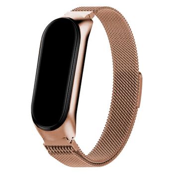 Correa Cool Para Xiaomi Mi Band 5 / 6 / 7 / Amazfit Band 5 Metal Rose Gold