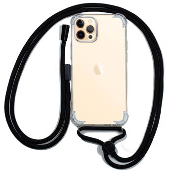 Cool® - Funda Transparente Con Cordon Cuerda 150 Cm Iphone 12 Pro Max Esquinas Reforzadas