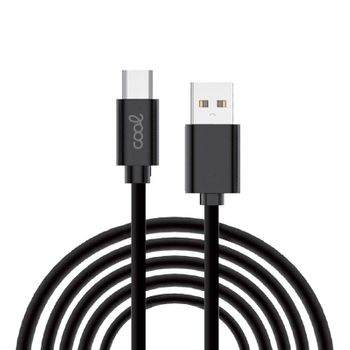 Cable Usb Compatible Cool Universal Tipo-c (3 Metros) Negro 2.4 Amp