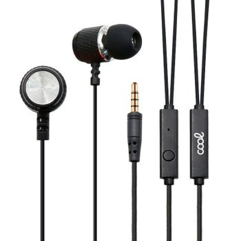 Auriculares 3,5 Mm Cool Metalizado Stereo Con Micro Negro