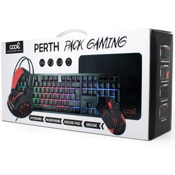 Cool Town Pack Gaming Teclado RGB Español + Auriculares + Ratón +  Alfombrilla