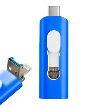 Pen Drive Usb X64 Gb Cool (3 En 1) Lightning / Tipo-c / Usb Azul