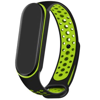 Correa Cool Para Xiaomi Mi Band 5 / 6 / 7 / Amazfit Band 5 Sport Negro-verde