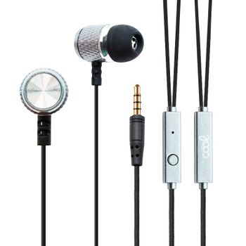 Auriculares 3,5 Mm Cool Metalizado Stereo Con Micro Plata