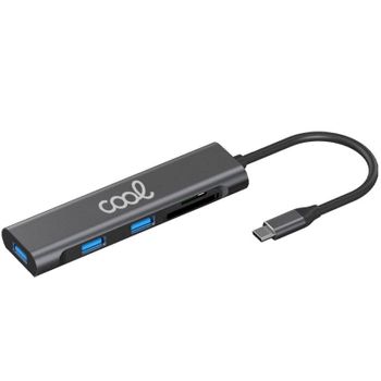 Hub Tipo-c Universal Cool 5 En 1 Aluminio (3 X Usb 3.0 + Sd + Micro Sd)