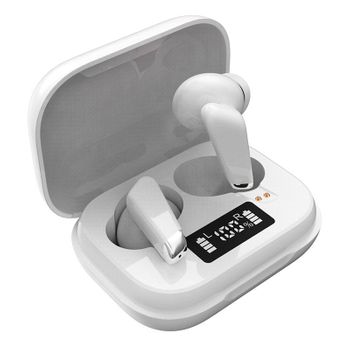 Auriculares Stereo Bluetooth Dual Pod Earbuds Cool Urban Lcd Blanco