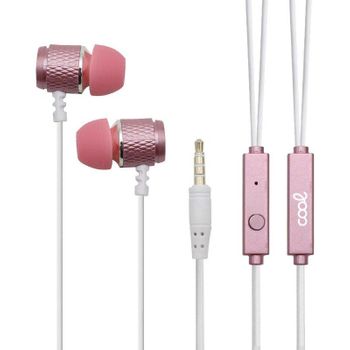 Auriculares 3,5 Mm Cool Metalizado Stereo Con Micro Rosa