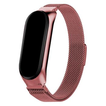 Correa Cool Para Xiaomi Mi Band 5 / 6 / 7 / Amazfit Band 5 Metal Rosa