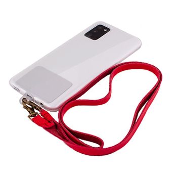 Cordón Colgante Polipiel Cool Universal Con Tarjeta Para Smartphone Rojo