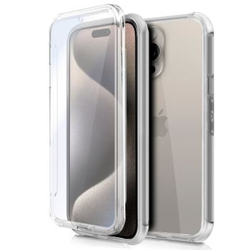 Funda Cool Silicona 3d Para Iphone 15 Pro Max (transparente Frontal + Trasera)