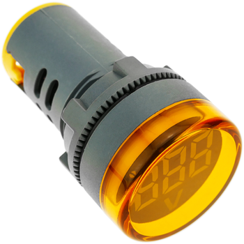 Bematik - Visor Lcd De 3 Dígitos Amarillo Y Con Voltímetro 50-500 Vac Redondo 22mm Ao07900