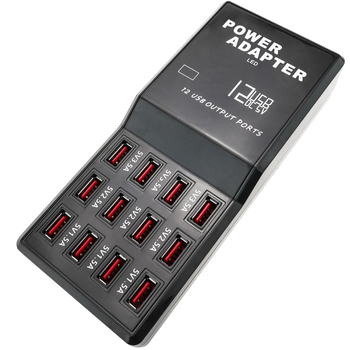 Bematik - Regleta De Alimentación Usb A Hembra 5vdc 12a Con 12 Puertos Usb Au00900