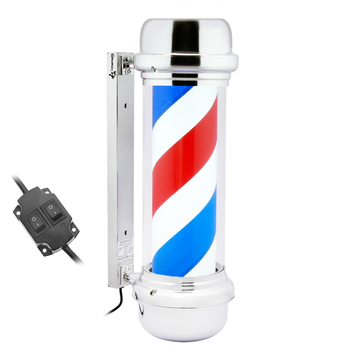 Primematik - Poste De Barbero Luminoso Y Giratorio Para Peluquerías De 230 X 690 Mm Bq01100