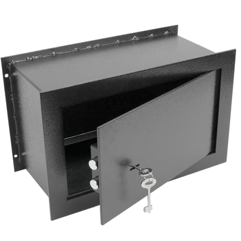 Primematik - Caja Fuerte De Seguridad Empotrada De Acero Con Llaves 40x20x25cm Negra By07300