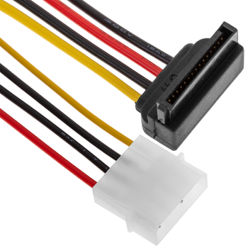 Bematik - Cable Alimentación Molex 4p-m (5.25) A 15p-h (sata-acodado) Ca02100