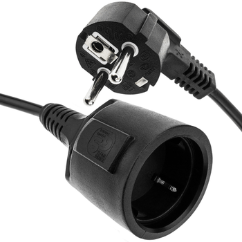 Bematik - Prolongador De Cable Eléctrico Schuko Macho A Hembra De 2 M Negro Ch00600