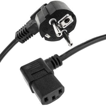 Bematik - Cable De Alimentación Eléctrico Iec-60320 C13 Acodado A Schuko Macho De 1.8 M Ch03100