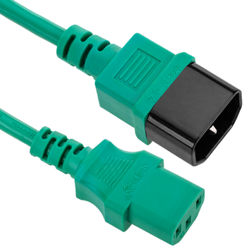 Bematik - Cable Eléctrico De Alimentación Iec60320 C13 A C14 De Color Verde De 3m Ch04500