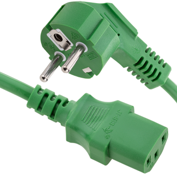 Bematik - Cable Eléctrico De Alimentación Iec60320 C13 A Schuko Macho Acodado De Color Verde 3m Ch05500
