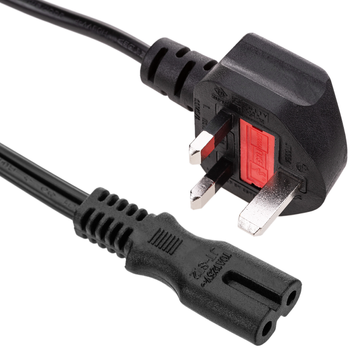 Bematik - Cable Eléctrico British Standard Bs-1363-1 A Iec-60320-c7 De 1.8m Negro Cl04100