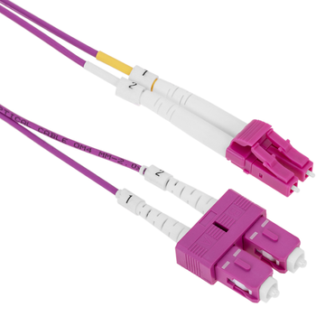 Bematik - Cable De Fibra Óptica Om4 Multimodo Mmf Duplex 50µm/125µm Lc-sc De 1m Fp08200