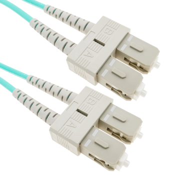 Bematik - Cable Om3 De Fibra Óptica Sc/pc A Sc/pc Multimodo Duplex 50/125 De 50cm Fy03100