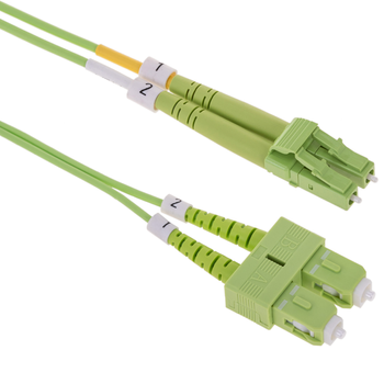 Bematik - Cable De Fibra Óptica Om5 Multimodo Duplex 50µm/125µm Lc/upc A Sc/upc 100gb De 1 M Gc08200