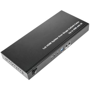 Bematik - Multiplicador Extensor Hdmi De 8 Puertos A Través De Cable Ethernet Cat.5e Hasta 50 M Con Ir Hb00300