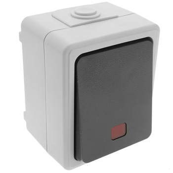 Bematik - Base De Superficie Estanca Ip54 10a 250v Con Interruptor Conmutador Led Ie00800