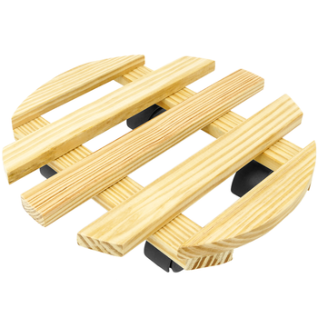 Primematik - Plataforma Redonda De Madera Con Ruedas 30 Cm Ka09600