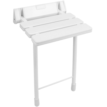 Primematik - Asiento De Ducha Abatible. Silla Plegable Con Pies De Plástico Y Aluminio Gris 320x328mm Kd07400