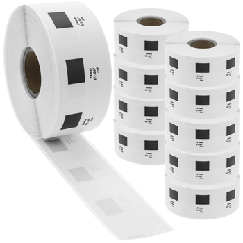 Bematik - Rollo Bobina De 1000 Etiquetas Adhesivas Compatibles Con Brother Dk-11218 24mm Rendonda 10-pack Kt01300