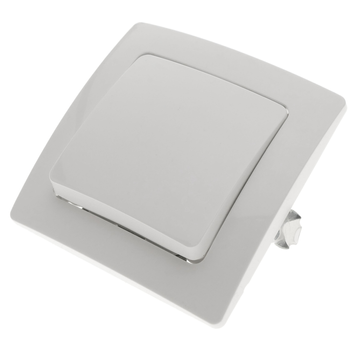 Bematik - Interruptor Empotrable Con Marco 80x80mm Serie Lille De Color Blanco Me00200